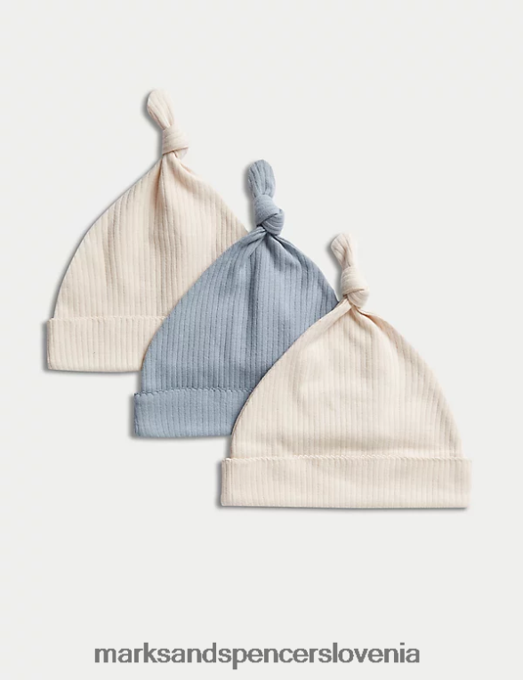 3pk klobuki iz čistega bombaža kaliko mešanica Marks & Spencer dodatki dojenček 6T8F6X7248