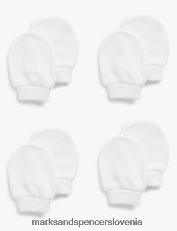 4pk palčniki iz čistega bombaža bela Marks & Spencer dodatki dojenček 6T8F6X7563