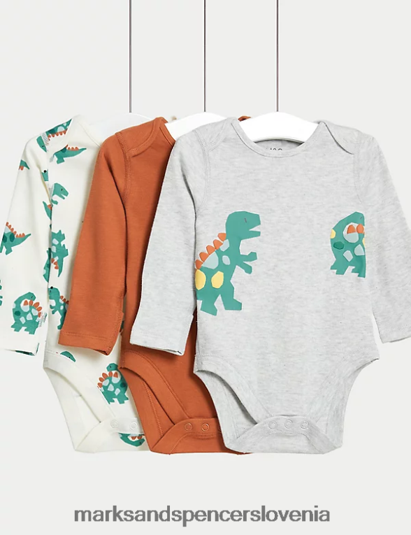 3pk bodi dinozavri iz čistega bombaža ingver Marks & Spencer oblačila dojenček 6T8F6X7355
