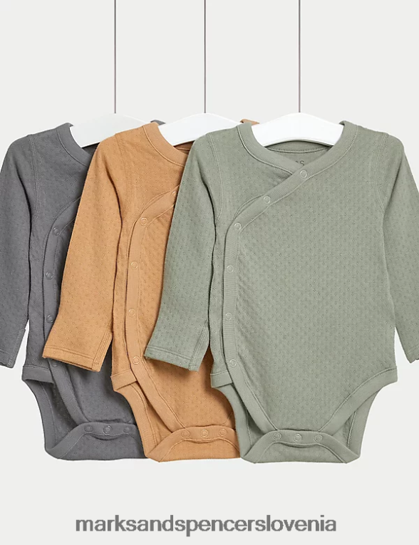 3pk bodi iz čistega bombaža multi Marks & Spencer oblačila dojenček 6T8F6X7440
