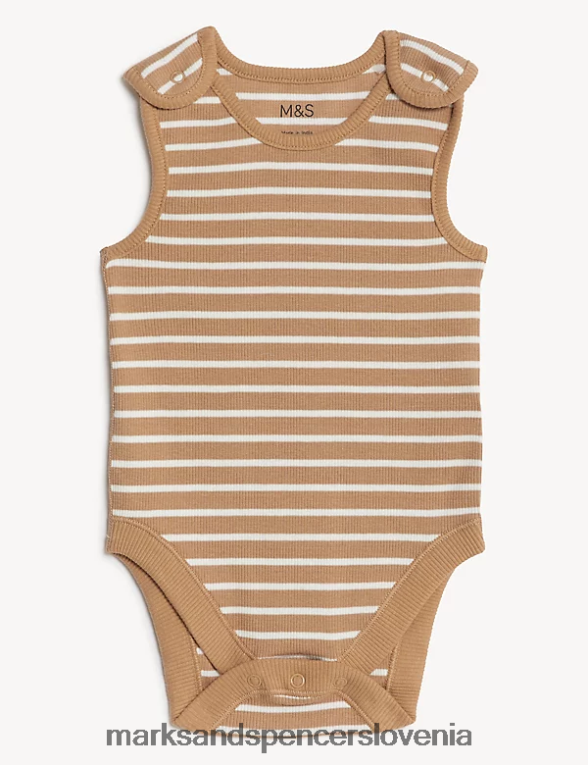 3pk bombažni bodi s črtami multi Marks & Spencer oblačila dojenček 6T8F6X7483