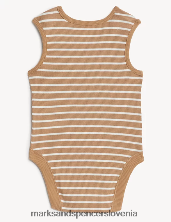 3pk bombažni bodi s črtami multi Marks & Spencer oblačila dojenček 6T8F6X7483