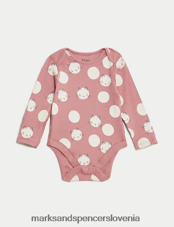 3pk bombažni bodiji z mačjimi pikami multi Marks & Spencer oblačila dojenček 6T8F6X7607