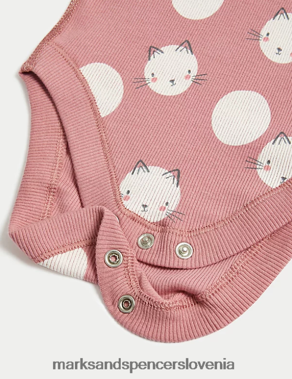 3pk bombažni bodiji z mačjimi pikami multi Marks & Spencer oblačila dojenček 6T8F6X7607
