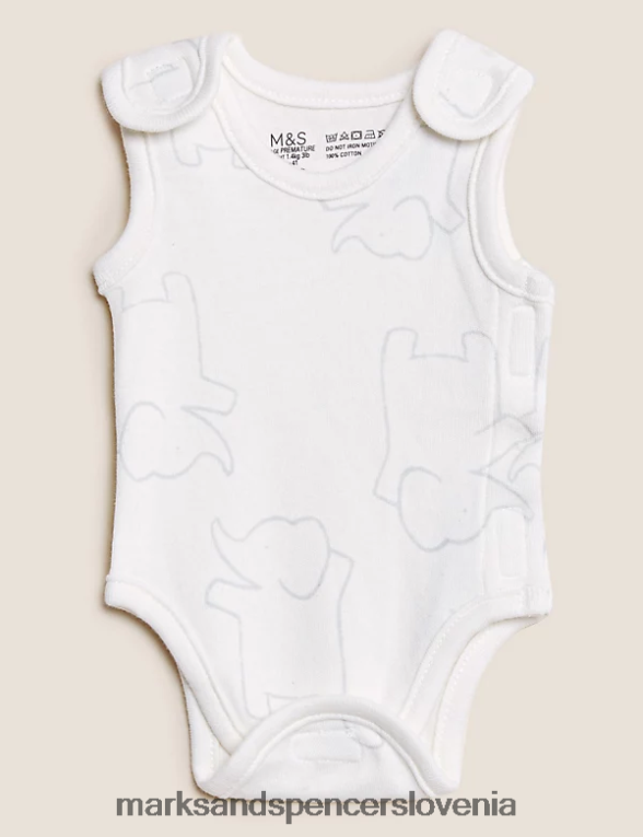 3pk prezgodnji bodi iz čistega bombaža bela mešanica Marks & Spencer oblačila dojenček 6T8F6X7503