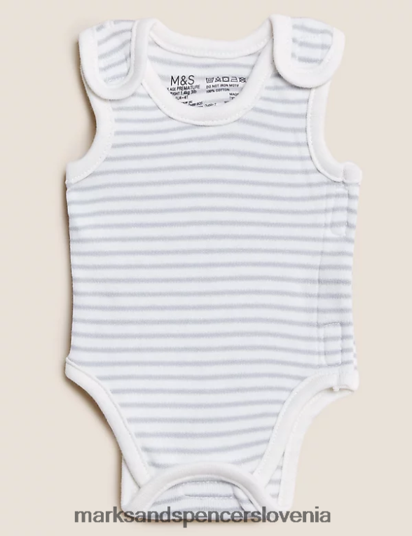 3pk prezgodnji bodi iz čistega bombaža bela mešanica Marks & Spencer oblačila dojenček 6T8F6X7503