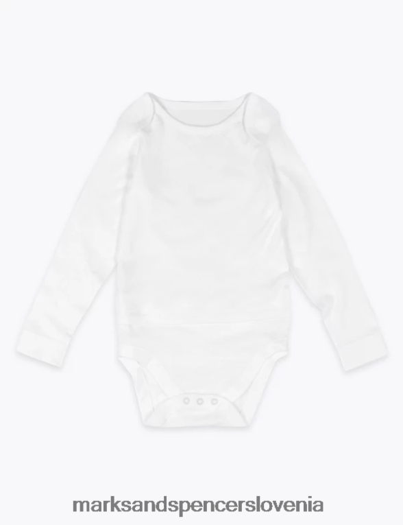 adaptivni bodi iz čistega bombaža bela Marks & Spencer oblačila dojenček 6T8F6X7466