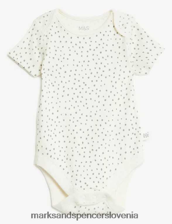 bodi z bogatim bombažnim potiskom mešanica slonovine Marks & Spencer oblačila dojenček 6T8F6X7416