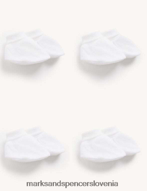 4pk škornji iz čistega bombaža bela Marks & Spencer oblačila dojenček 6T8F6X7358