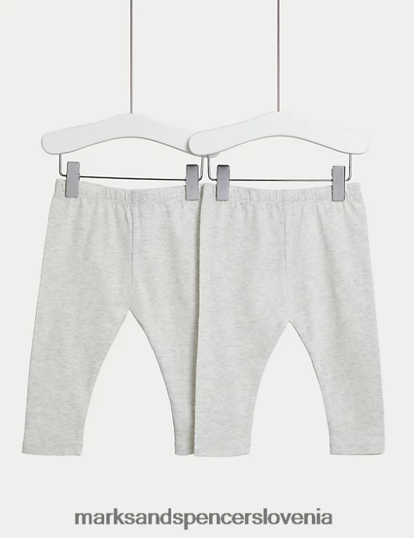 2pk bogate bombažne pajkice sivi lapor Marks & Spencer oblačila dojenček 6T8F6X7890