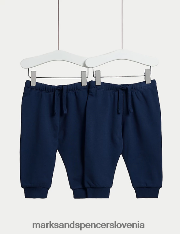 2pk bombažne joggerje mornarica Marks & Spencer oblačila dojenček 6T8F6X7250