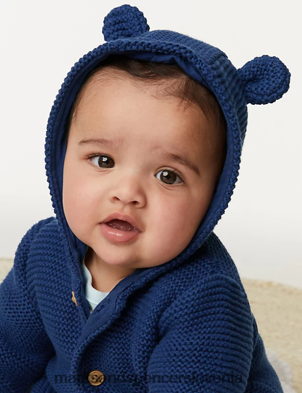 debela pletena jopica iz čistega bombaža temno indigo Marks & Spencer oblačila dojenček 6T8F6X7621