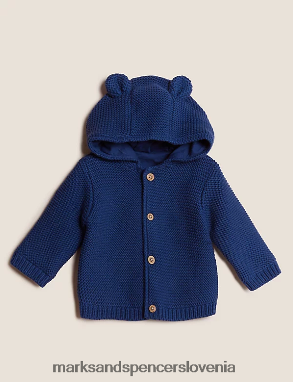 debela pletena jopica iz čistega bombaža temno indigo Marks & Spencer oblačila dojenček 6T8F6X7621