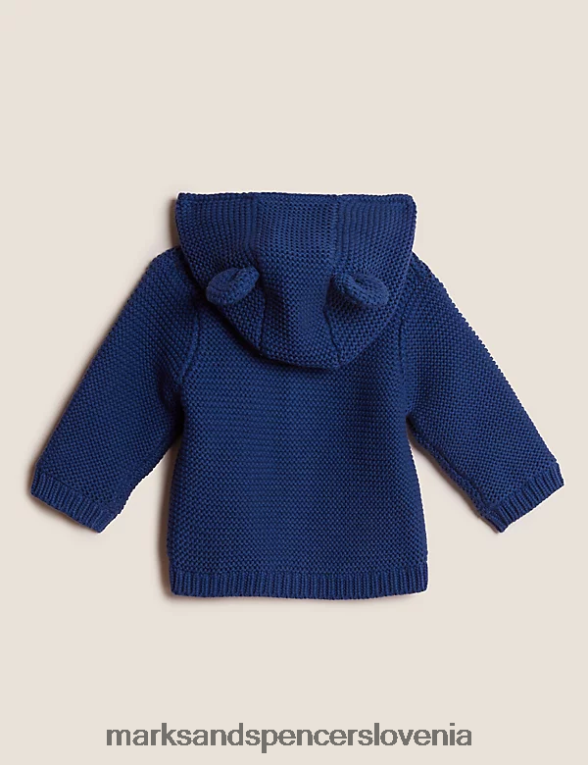 debela pletena jopica iz čistega bombaža temno indigo Marks & Spencer oblačila dojenček 6T8F6X7621