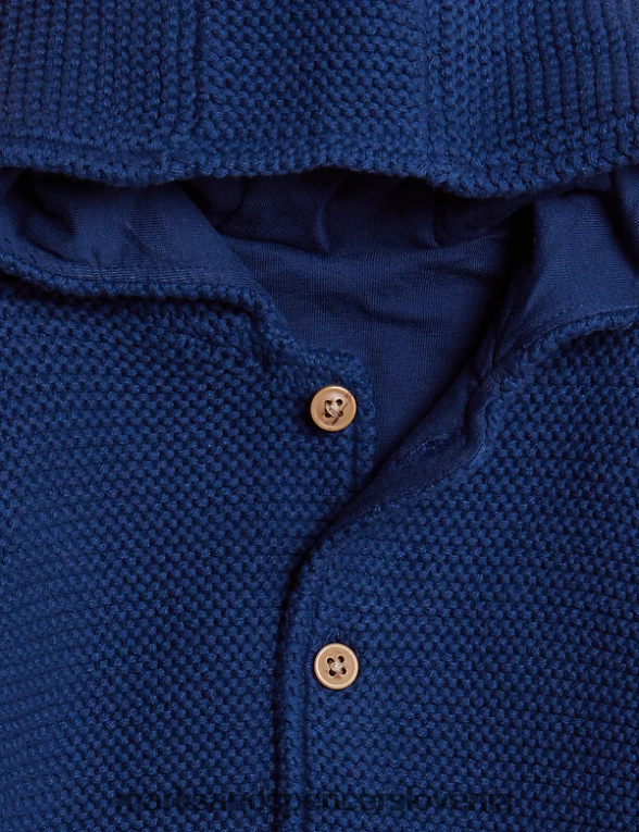 debela pletena jopica iz čistega bombaža temno indigo Marks & Spencer oblačila dojenček 6T8F6X7621