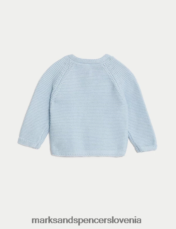 pletena jopica iz čistega bombaža ledeno modra Marks & Spencer oblačila dojenček 6T8F6X7582