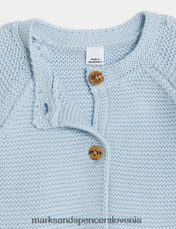 pletena jopica iz čistega bombaža ledeno modra Marks & Spencer oblačila dojenček 6T8F6X7582