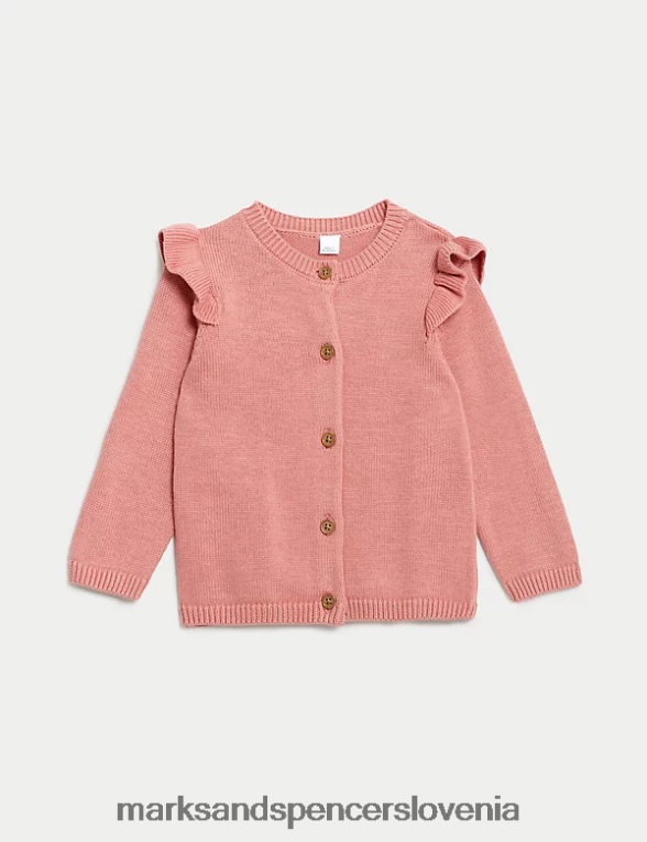pletena jopica iz čistega bombaža roza Marks & Spencer oblačila dojenček 6T8F6X7615