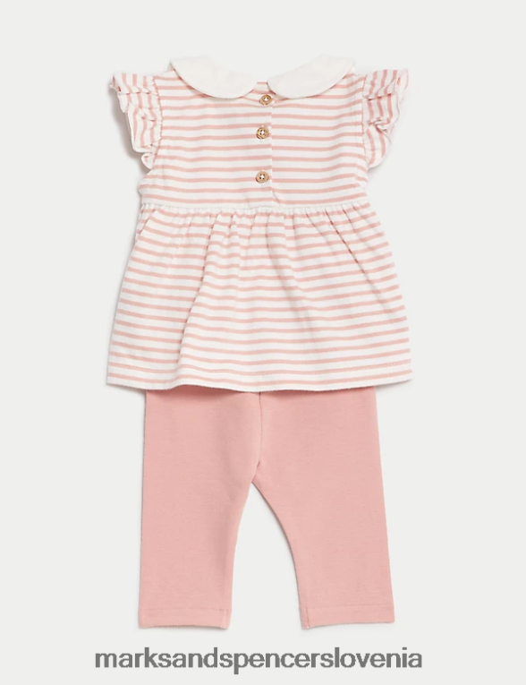 2-delna bombažna obleka peter rabbit roza mešanica Marks & Spencer oblačila dojenček 6T8F6X7616