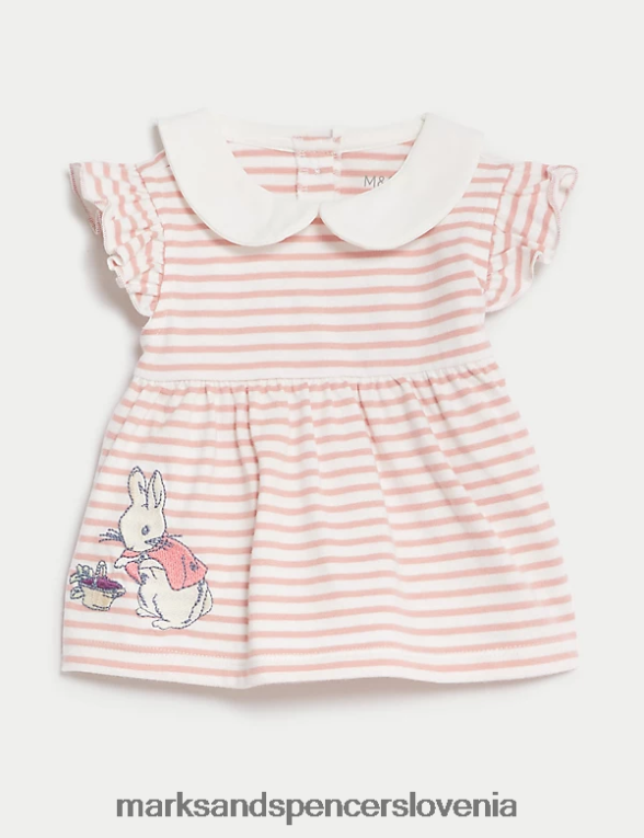 2-delna bombažna obleka peter rabbit roza mešanica Marks & Spencer oblačila dojenček 6T8F6X7616