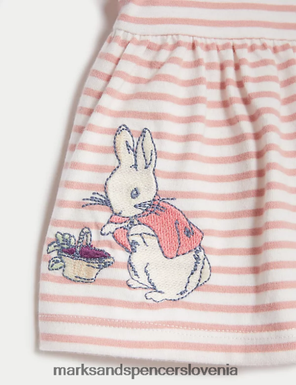 2-delna bombažna obleka peter rabbit roza mešanica Marks & Spencer oblačila dojenček 6T8F6X7616