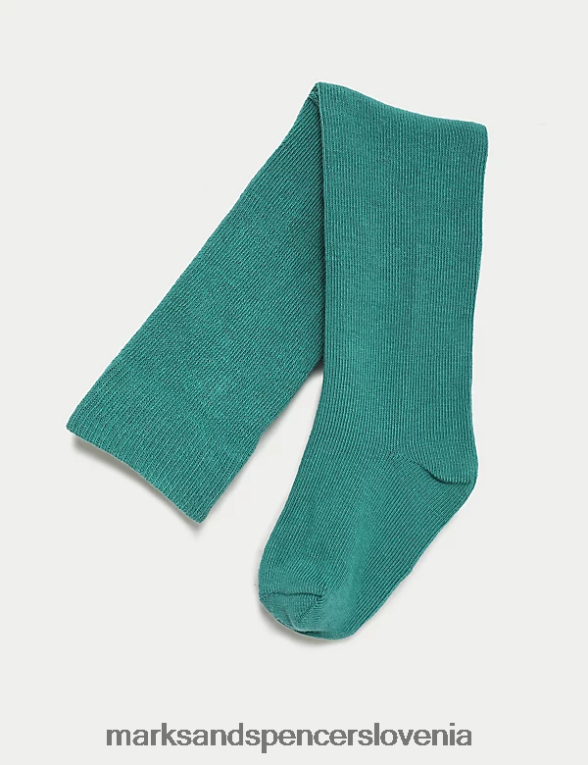 2-delna bombažna obleka s cvetličnim motivom teal mešanica Marks & Spencer oblačila dojenček 6T8F6X7640