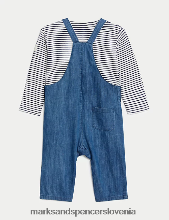 2-delna obleka iz čistega bombaža petrovega zajca denim Marks & Spencer oblačila dojenček 6T8F6X7336