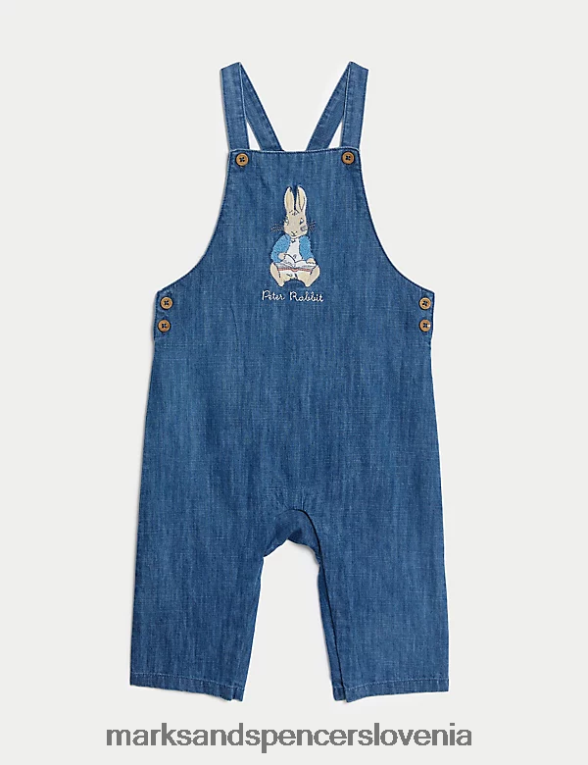 2-delna obleka iz čistega bombaža petrovega zajca denim Marks & Spencer oblačila dojenček 6T8F6X7336