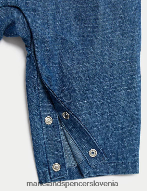 2-delna obleka iz čistega bombaža petrovega zajca denim Marks & Spencer oblačila dojenček 6T8F6X7336