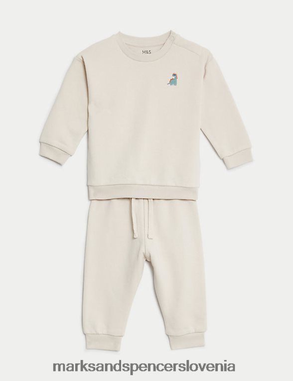 2-delni bombažni pulover in jogger obleka kaliko Marks & Spencer oblačila dojenček 6T8F6X7590