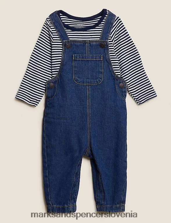 2 kos oblačila iz čistega bombaža denim Marks & Spencer oblačila dojenček 6T8F6X7593