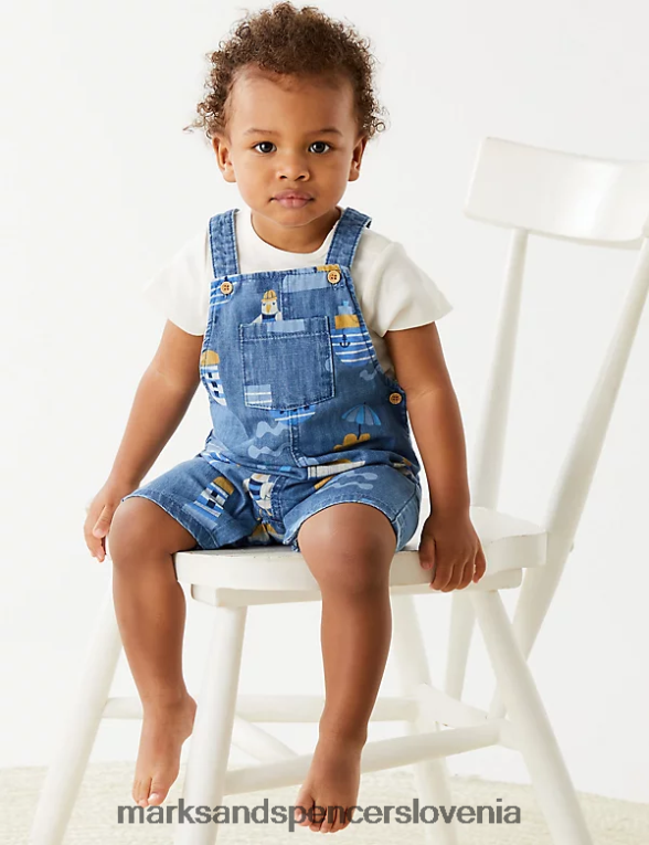2 kos oblačila s potiskom iz čistega bombaža denim mix Marks & Spencer oblačila dojenček 6T8F6X7330
