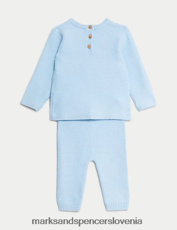 2 kos pletena obleka kit ledeno modra Marks & Spencer oblačila dojenček 6T8F6X7281