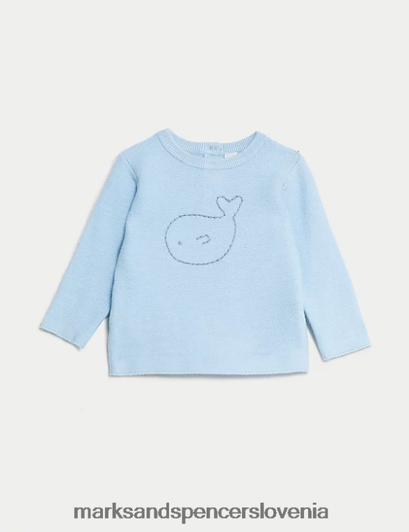 2 kos pletena obleka kit ledeno modra Marks & Spencer oblačila dojenček 6T8F6X7281