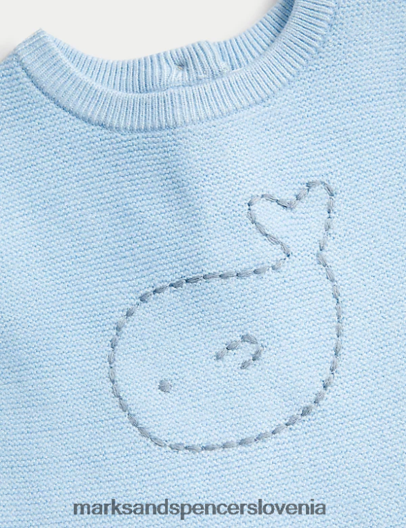 2 kos pletena obleka kit ledeno modra Marks & Spencer oblačila dojenček 6T8F6X7281