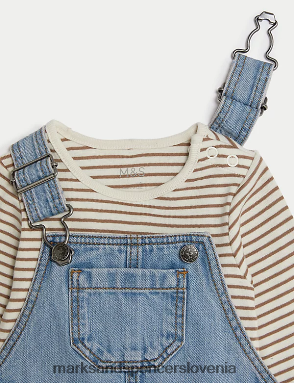2 kosa oblačila iz čistega bombaža svetlo denim Marks & Spencer oblačila dojenček 6T8F6X7238