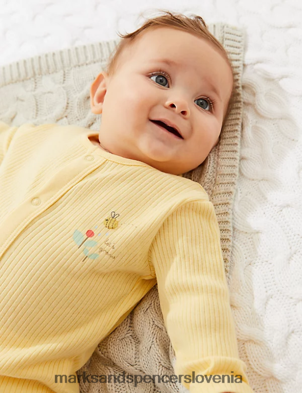 2 kosa vezene obleke iz čistega bombaža mešanica slonovine Marks & Spencer oblačila dojenček 6T8F6X7407
