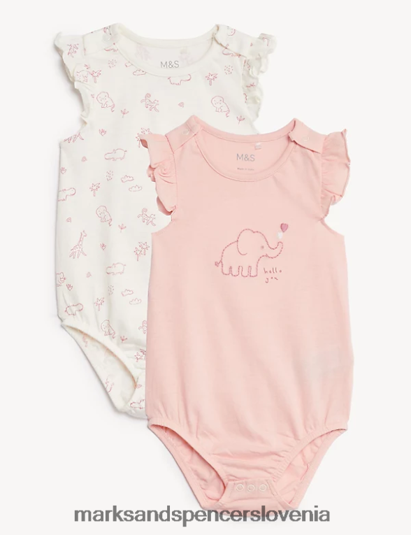 2pk hlače za živali iz čistega bombaža roza mešanica Marks & Spencer oblačila dojenček 6T8F6X7762