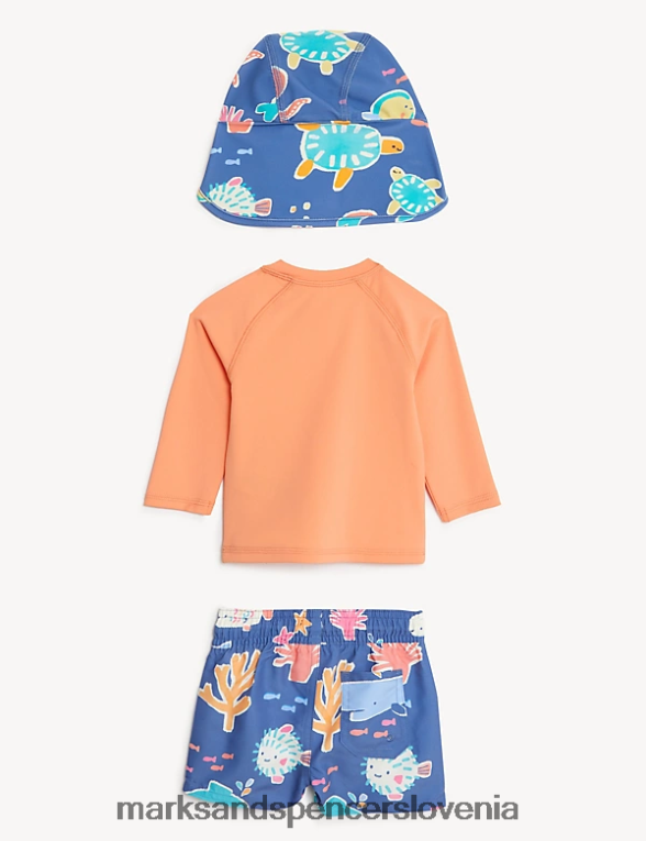 3-delni plavalni set Sea Life rdeča mešanica Marks & Spencer oblačila dojenček 6T8F6X7465