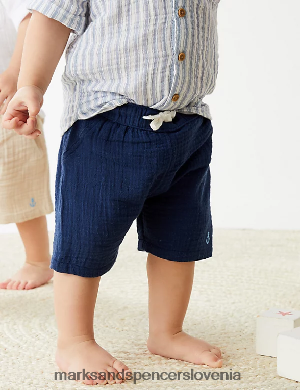 kratke hlače iz čistega bombaža mornarica Marks & Spencer oblačila dojenček 6T8F6X7772