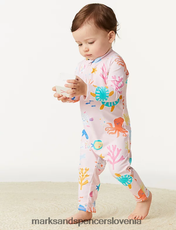 sealife komplet kopalk z dolgimi rokavi in ​​klobukom multi Marks & Spencer oblačila dojenček 6T8F6X7747