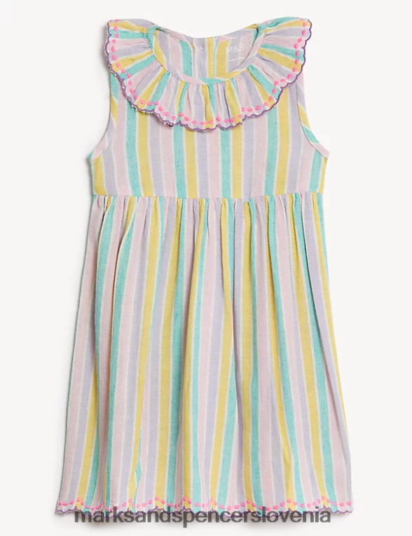 črtasta obleka multi Marks & Spencer oblačila dojenček 6T8F6X7644