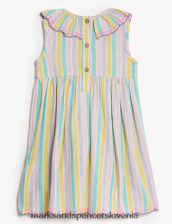 črtasta obleka multi Marks & Spencer oblačila dojenček 6T8F6X7644
