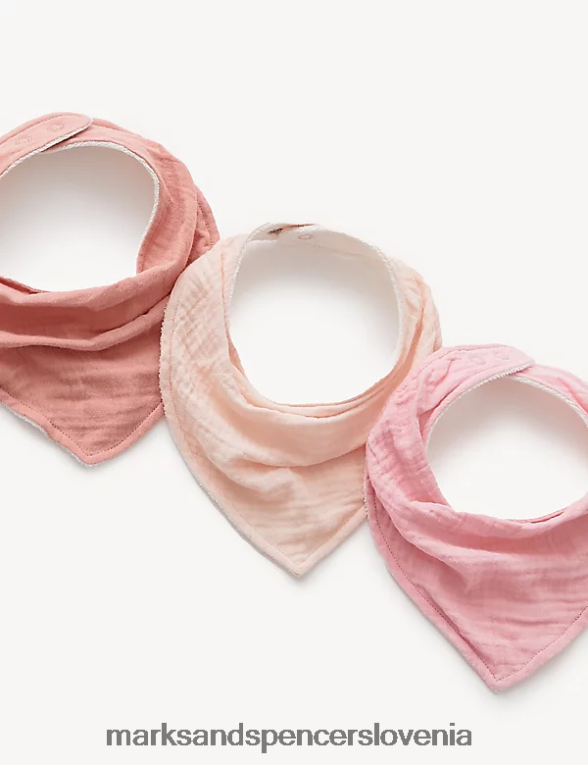 3pk bombažne oprsnice za kapljanje starinska vrtnica Marks & Spencer oblačila dojenček 6T8F6X7471