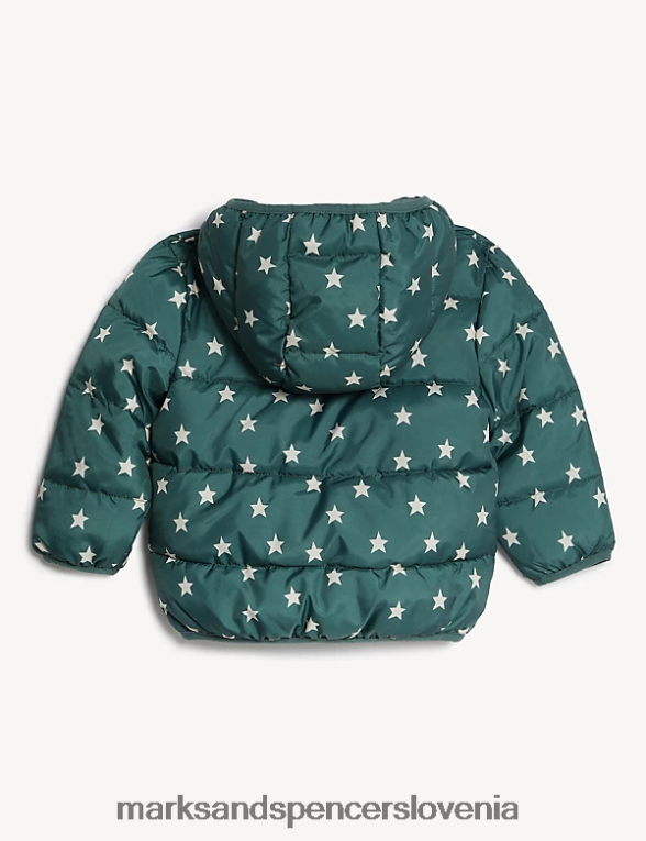 plašč s potiskom zvezd zelena mešanica Marks & Spencer oblačila dojenček 6T8F6X7345