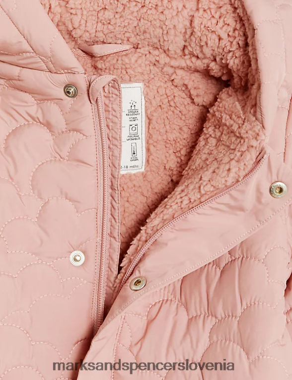 prešita snežna obleka roza Marks & Spencer oblačila dojenček 6T8F6X7676