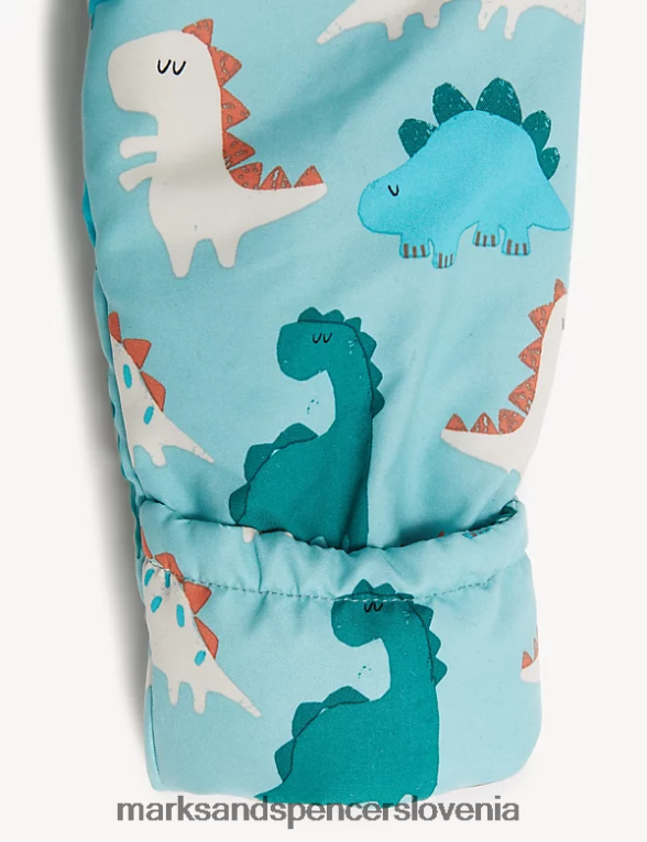 snežna obleka s potiskom dinozavrov s kapuco teal mešanica Marks & Spencer oblačila dojenček 6T8F6X7395