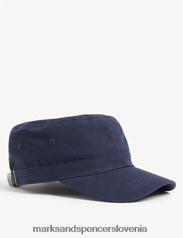 baseball kapa iz čistega bombaža temna mornarica Marks & Spencer dodatki moški 6T8F6X6002