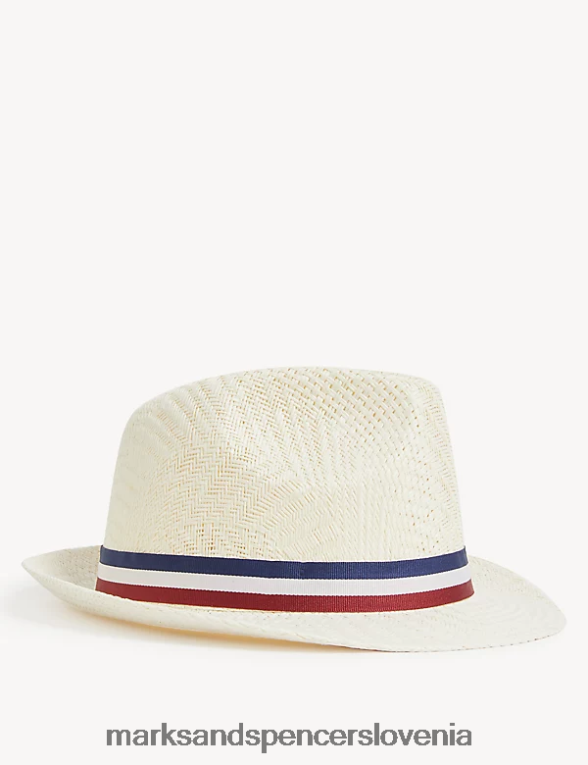 teksturiran trilby bela mešanica Marks & Spencer dodatki moški 6T8F6X6421