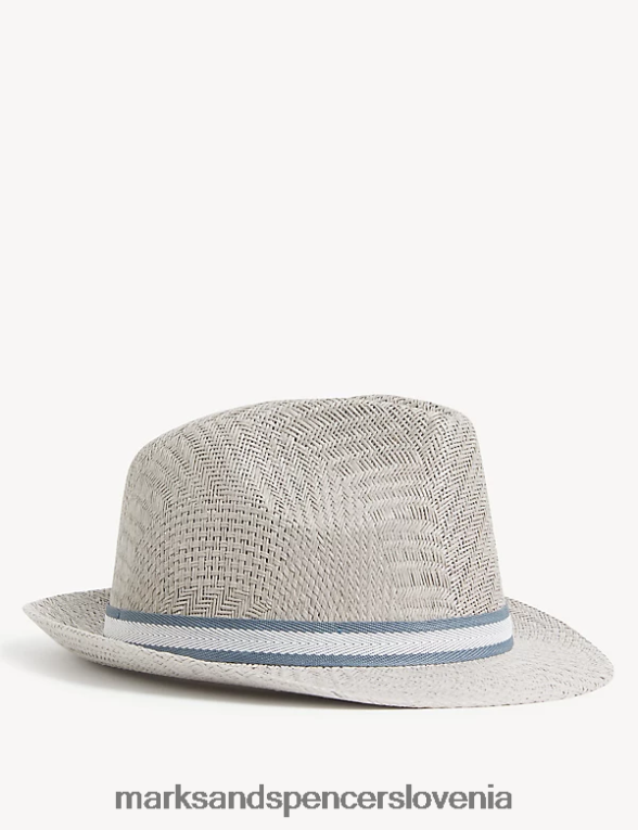 teksturiran trilby siva Marks & Spencer dodatki moški 6T8F6X6037
